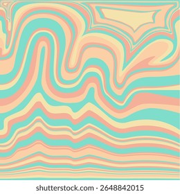 Pastel Psychedelic Wavy Lines – Abstract Fluid Background-Not Seamless