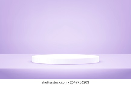 Pastel Purple background vector 3d with white podium. 3D abstract studio room with pedestal podium. Space for selling products on the website. Vector illustration.