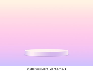Pastel purple background vector 3d with podium. Empty purple and pink studio room background. Space for selling products on the website. Vector illustration.