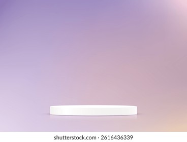 Pastel purple background vector 3d with white podium. 3D abstract studio room with pedestal podium. Space for selling products on the website. Vector illustration.