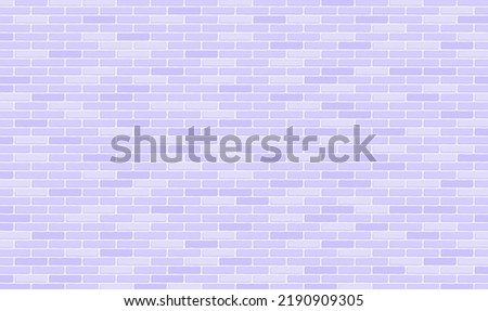 Pastel purple brick wall background. Flat vector illustration