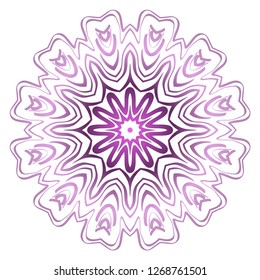Pastel purple color mandala ornament. Vector illustration.