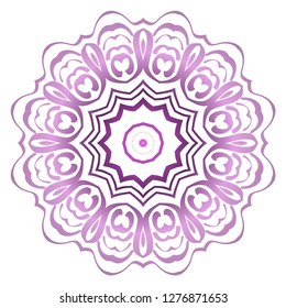 Pastel purple color mandala ornament. Vector illustration.