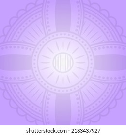 pastel purple gradient background with flower mandala ornament motif. elegant, creative and unique. suitable for background, texture, wallpaper, decor, brochure and poster