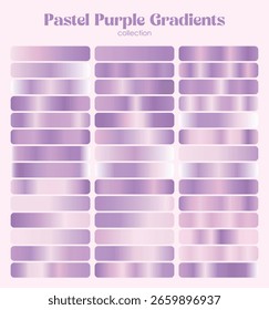 Conjunto de vetor de gradiente roxo pastel - tons suaves lilás e violeta