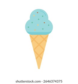 Pastel Purple Ice Cream Cone – Waffle Cone with Sprinkles and Creamy Scoop
