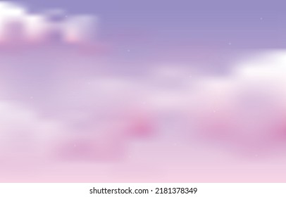 Pastel Purple Pink Cloud Sky Beautiful View Background
