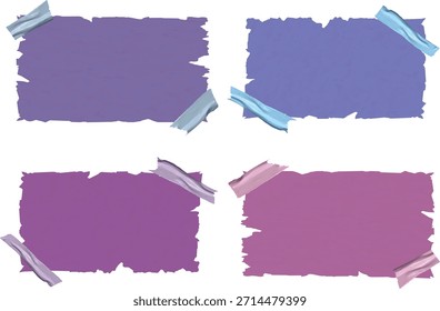 pastel purple pink colors rectangular banners background with sticky tape design