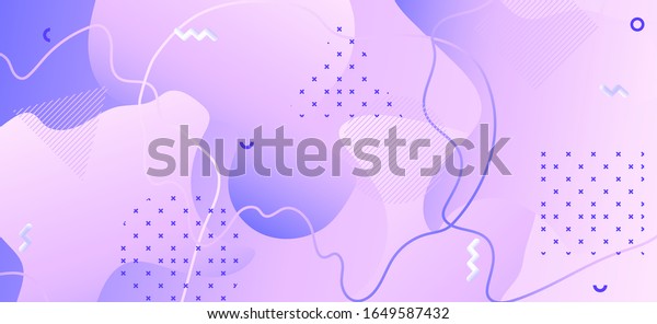 パステル パープル ポスター グラデーションの幾何学的なパターン フローブックレット 現代の壁紙 紫色のヒップスター作品 パステル パープルのパンフレット ピンクのメンフィスの柄 パステル紫の背景 のベクター画像素材 ロイヤリティフリー
