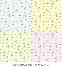 PASTEL RABBIT CARROT SEAMLESS PATTERN