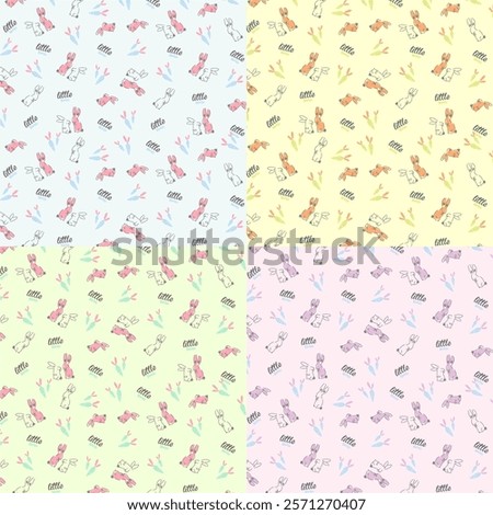 PASTEL RABBIT CARROT SEAMLESS PATTERN