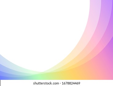 pastel rainbow abstract background, curve layer, multicolor transparent backdrop, vector illustration