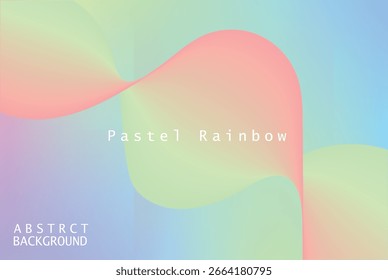  Fundo abstrato do arco-íris do pastel - Design de vetor de gradiente suave com formas de onda de fluido.Fundo abstrato do gradiente mínimo do pastel para mídia social