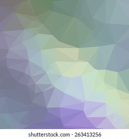 Pastel rainbow abstract square geometric background consisting of colored triangles.