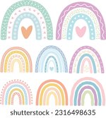 Pastel Rainbow Clipart Set - Pastel