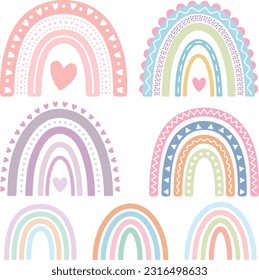 Rainbow Clipart Set - Pastellfarben