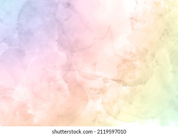 Pastel rainbow coloured watercolour texture background