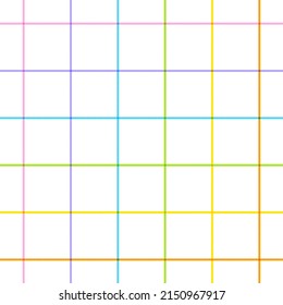Pastel Rainbow Cute Plain Line Stripe Striped Geometry Mesh Plaid Checkered Scott Tartan Gingham Cartoon Vector Seamless Pattern Print Background