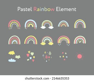 pastel rainbow element for decoration