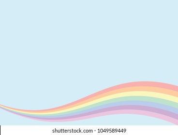 Pastel rainbow growing wave background