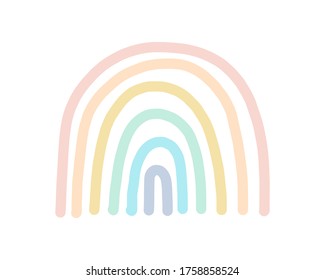 Pastel rainbow hand drawn vector illustration in cartoon doodle style symbol homosexual gay lesbian relations creative