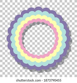Marco del anillo del arcoiris Pastel aislado en ilustración de fondo transparente