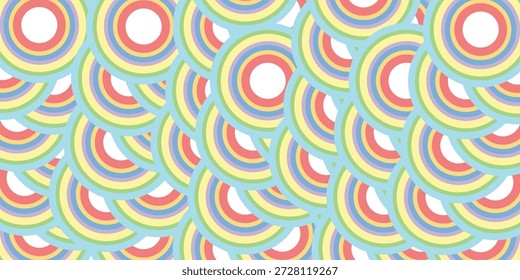 Fundo de padrão de vieira de arco-íris pastel, eps.10