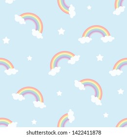 Pastel rainbow seamless pattern background vector illustration