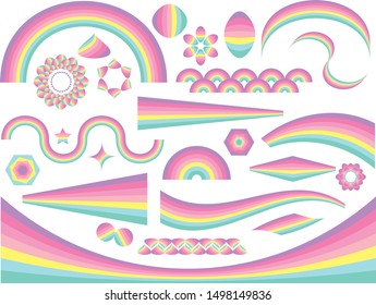 Pastel Rainbow Shapes and Patterns