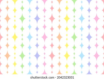 Pastel rainbow simple striped pattern. Abstract geometric vertical stripes seamless pattern. Artistic design with rhombs for web and print on textile, fabric, paper