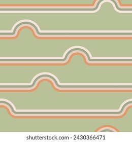 Pastel rainbow stripes seamless vector pattern, great for kids, baby, nursery, textile, wrapping