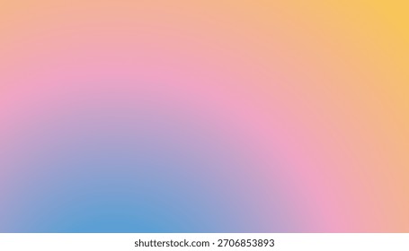 Pastel rainbow sweetgradient. Light blue, pink and yellow color vector banner. Pastel gradient sky pattern. Blurred light fuzz colorful gradient background. Vector