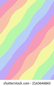 Pastel rainbow waves abstract background. LGBT pride flag. Pride month concept. Vector colorful design