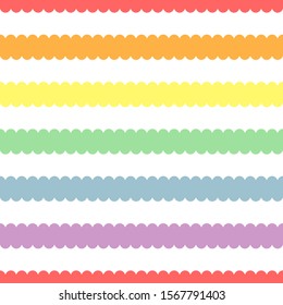 Pastel rainbow wavy stripe seamless pattern. Great for wallpaper, web background, wrapping paper, fabric, packaging, greeting cards, invitations and more.
