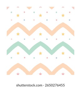 Pastel Rainbow Zigzag Lines Seamless Background