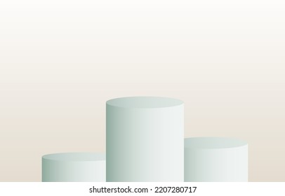 pastel realistic 3d cylinder pedestal podium with pastel backdrop. Abstract vector rendering geometric platform. Product display presentation. minimal scene.