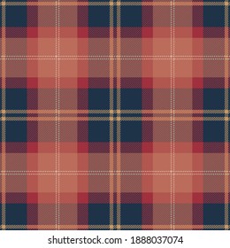 Pastel red, blue and beige plaid. Tartan pattern for pillows, shirts, tablecloth, paper etc.