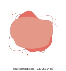 pastel red flat abstract blob element isolated on white background