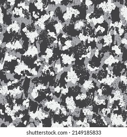 Pastel Repeated Abstract Vector Wrapping. Bright Camouflage Seamless Pattern. Camouflage Army Monochrome Seamless Digital Graphic Texture. Silver Seamless Circle Graphic Art.