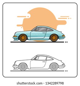 PASTEL RETRO CAR EASY EDITABLE