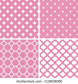 Pastel retro different vector seamless patterns. Vector ornaments.