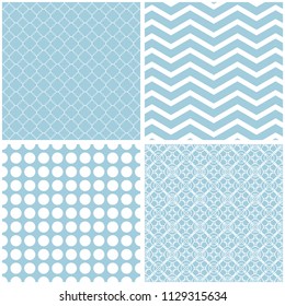 Pastel retro different vector seamless patterns. Vector ornaments.