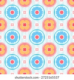Pastel Retro Floral Seamless Pattern
