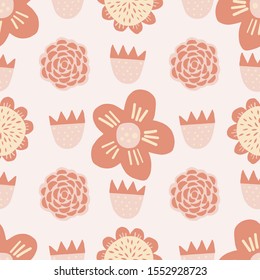 Pastel retro flowers in a seamless repeat pattern ideal for wallpaper, backgrounds, editorial, surface pattern design, textiles, fabric, homewares and more.