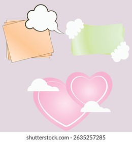 Pastel retro pop frames and elements vector Set.Empty retro comic style speech bubbles set.