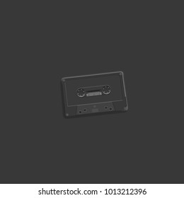 Pastel retro realistic cassette on flat background, vector illustration