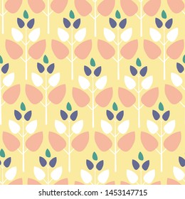 Pastel retro trees in a seamless pattern design, that can be used both on the web or in print for surface design