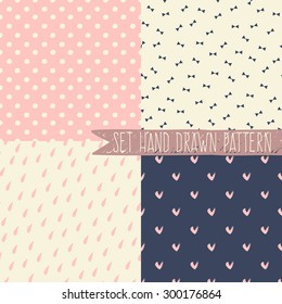 Pastel retro vector seamless patterns. Endless texture can be used for printing onto fabric and paper or invitation. Abstract geometric shapes