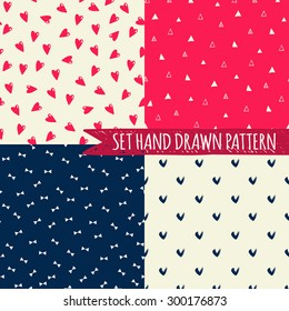 Pastel retro vector seamless patterns. Endless texture can be used for printing onto fabric and paper or invitation. Abstract geometric shapes