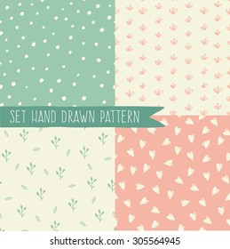 Pastel retro vector seamless patterns. Endless texture can be used for printing onto fabric and paper or invitation. Abstract geometric shapes